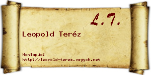 Leopold Teréz névjegykártya